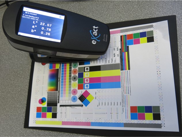 Image of our colour density checking tool to ensure our products function correctly.